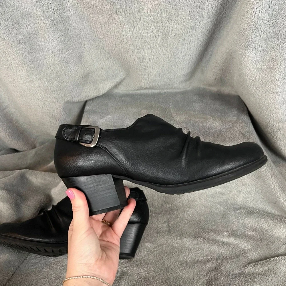 Kim Rogers Mazy Shootie Womens 10 Black Clog Shoes Leather‎ Ankle Boot